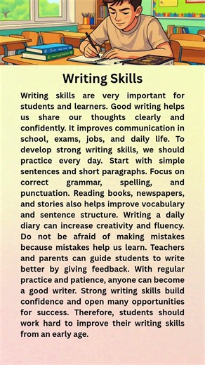 Writing Skills Paragraph in English 📚✍️| 150 Words | Easy for Students #shorts #writing #skills