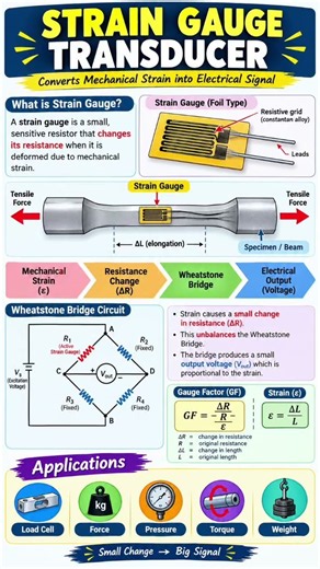 Strain Gauge Transducer | Working, Principle & Applications | Mechanical Engineering