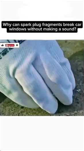 breaking a car window with a spark plug fragment #youtubeshorts