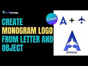 how to create monogram logo design from Letter and Object In Canva | Flight Company Logo Tutorial