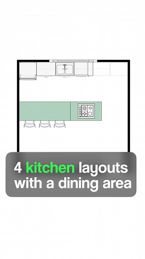 250K views · 1K reactions | 4 kitchen layouts with a dining area: ✨...