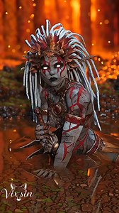 🔥 Inspired by Ingrid Lamberts theme: heat effects, modifiers: heat shimmer, heat dissociation, heat sublimation, projected heat, heat halo. I wanted to create an actual heat visualisation, not simply fire. So I used heat shimmer, heat mirage, heat halo, heat ripples in both the image & video prompts, she came out rather wicked 🖤😂 #vixsin #nightcafestudio #fantasyart #darkart #rpg | Vixsin