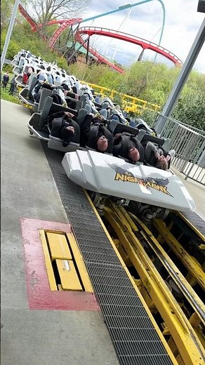 Have you been on a roller coaster that lays you down?! 🎢 Nighthawk @ Carowinds ⚡️ #rollercoaster