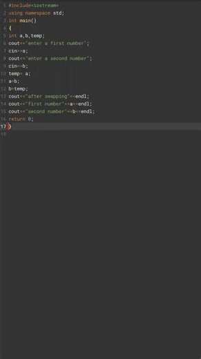 c++ Programm before and after swipping a number#c++Programm to swap numbers
