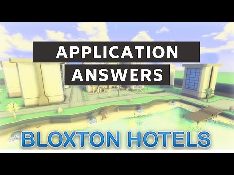 Bloxton Hotels Application Answers 2020 | ROBLOX