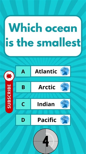 Which ocean is the smallest ? #usaquiz #funquiz #brainteaser #usafacts