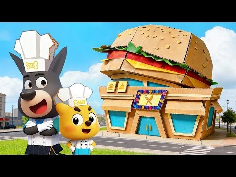 Cardboard Cafe Adventure for Kids | Fun Story | Kids Cartoon | Sheriff Labrador