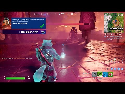 Fortnite - Damage Shogun X To Make His Essence Appear And Collect It (The Spirit Realm Story Quests)