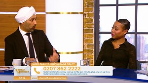 Imarn Ayton says: "We got 14.4 million people in poverty in the UK, a quarter of a million who are homeless and two million using foodbank, we can't afford to send £2.5 billion a year to Ukraine." | Jeremy Vine On 5