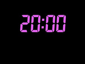 20 Minutes Purple Digital Countdown Timer — Clean & Minimal LED Focus Timer in HD (No Ads)