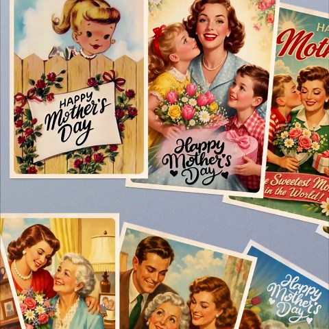 Mothers Day Retro Postcards Bundle Vintage 1950s – Digital Download Printable Cards Set, 10 May Retro Print Art and Wall Decor, Stickers - Etsy