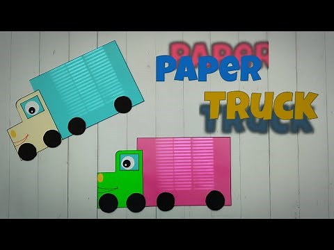Paper truck. Diy craft. Easy tutorial for nursery kids. Means of transport. Step-by-step tutorial.