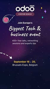 Get 6-month's worth of knowledge in just 3 days, at Odoo Experience 2025 🔥 | Odoo