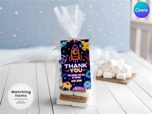 Rocket Ship 1st Birthday Gift Wrapping Label – Boy Treat Tag Template (DIY Digital) BF1 - Etsy