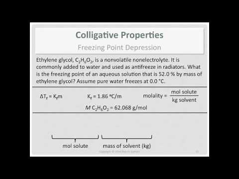 Colligative Properties: Freezing Point Depression