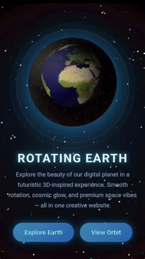 I Built a Stunning Rotating Earth Website 🌍 | Use HTML CSS JavaScript /