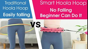 Smart Weighted Hoola Hoop - 2 in 1 Abdomen Fitness Weighted Massage Hoops for Adult Weight Loss, 24 Detachable Knots Adjustable Weight Auto-Spinning Ball for Exercise