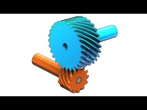 SolidWorks Tutorial #291: Crossed helical gear s/ screw gears