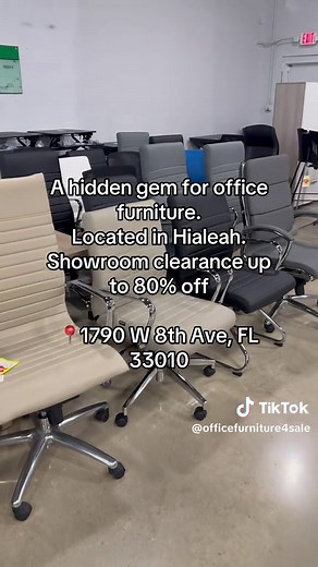 A hidden gem for office furniture in Hialeah 🏢 Showroom clearance up to 80% off — in-store only! #officechair #officefurniture #miami #clearance #furniture