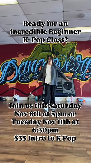 Move Like a K-Pop Star — No Experience Needed! 💫 New to dance? No problem. Our K-Pop classes are built for beginners who want to learn fun, high-energy routines while getting an awesome workout. You’ll improve coordination, rhythm, and confidence — all while dancing to the music you love. Join Us for an Intro to K-Pop Beginner Class Saturday November 8th at 5pm or Tuesday November 11th at 6:30pm 🎉 Intro Class Offer: Experience your first class for only $35 💥 What You’ll Get: Easy-to-follow ch