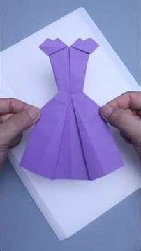Easy Origami Dress Tutorial for Beginners #origami #paperdress #origamidress #diy #paperfolding