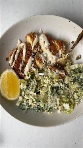Lemon Pepper Tofu Cutlet with Caesar Salald #plantbased