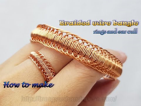 Braided wire bangle, rings and ear cuff - A little change, will come out different patterns 550