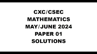 Csec Mathematics Paper 1 2024 Full Solution Csec Pastpaper Mp3 & Mp4 Download - clip.africa.com