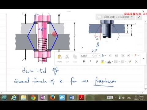 2014W ENGR380 Lecture30 Threaded Fasteners and Stiffness of Bolted Joints
