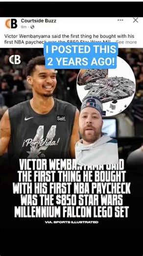 NBA Star Wemby is a GIGANTIC Lego fan! 1st Purchase was a UCS set! #lego #starwars #milleniumfalcon