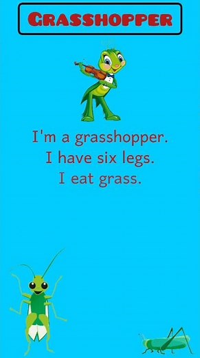 The Grasshopper Nursery Rhyme For Kids | The Grasshopper | Grasshopper Song / Kids learn TV