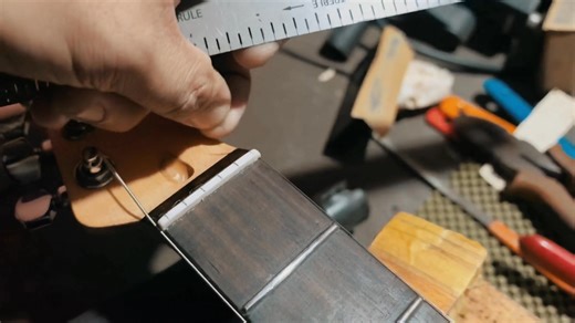 How to make a proper nut using stewmac string rule ✨ | Token Guitar Repair Shop