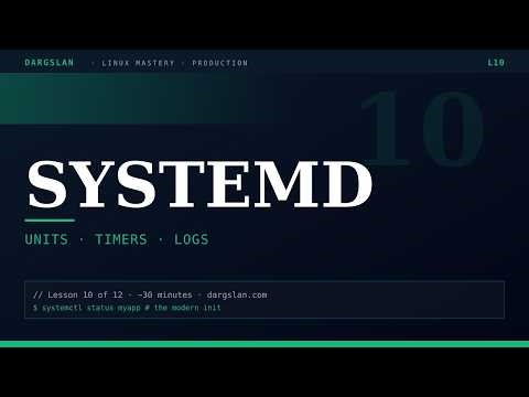 Linux Mastery - systemd Tutorial — Units, Timers, journald in 30 Minutes #10