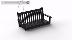 WESTIN OUTDOOR Laguna Outdoor Patio Weather Resistant Poly Plastic 51" 2-Person Hanging Porch Swing in Gray OP1102-GY