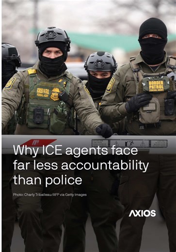 The investigation into the killing of 37-year-old Renee Nicole Good would likely be going very differently if a local police officer, instead of an ICE agent, had pulled the trigger last week in Minneapolis. WHY IT MATTERS: A local police shooting usually initiates a multi-agency investigation and the threat of prosecution. An ICE agent shooting is handled almost entirely inside the federal government — where accountability is far harder to reach. 🎥: Stephen Maturen, Lokman Vural Elibol /Anadol