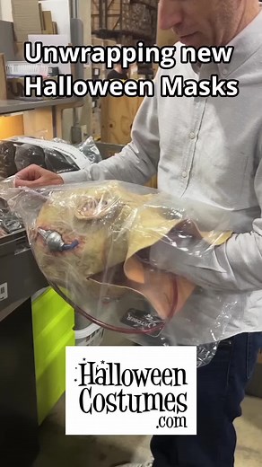 Check out these crazy scary hand painted masks! ☠️ #halloweenmasks #scarymasks #halloweenideas2023 #oktoberstudios