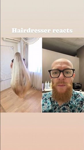 Hairdresser reacts to extreme long hair