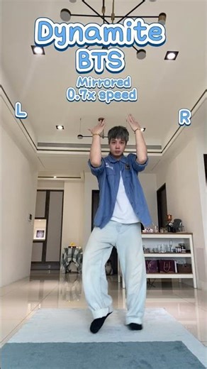 BTS -Dynamite 0.7x speed mirrored#kpop#bts#therhythmofyou #dynamite #blackpinkistherevolution