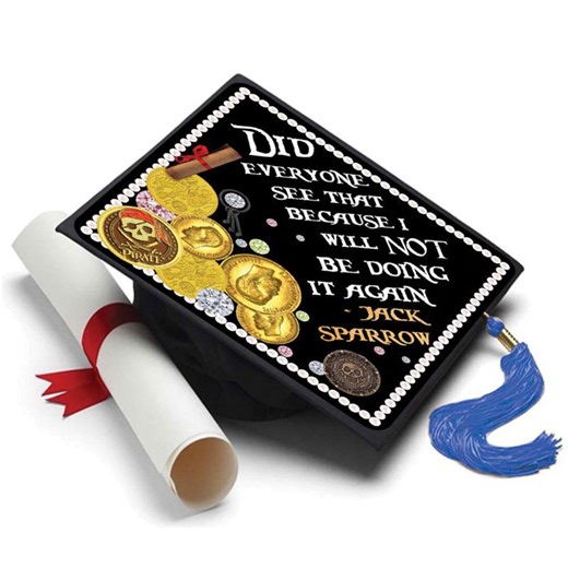 Pirates of the Caribbean Grad Cap Topper, Graduation Cap Decor Funny Phrases, Johnny Depp - Etsy