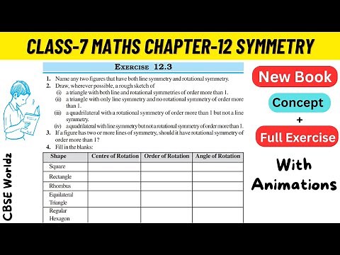 Class 7 Maths Chapter 12 Symmetry NCERT Exercise 12.3 Full Solved #class7maths