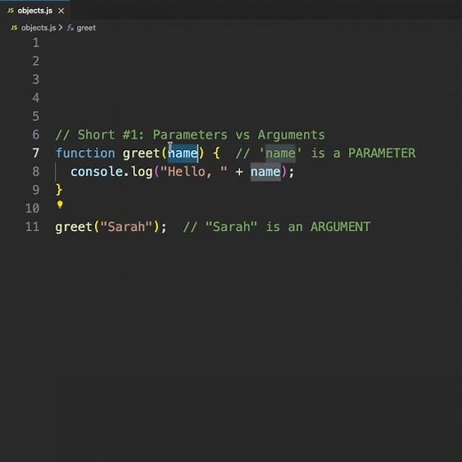 Parameters vs Arguments in JavaScript Explained ⚡ #javascript #coding
