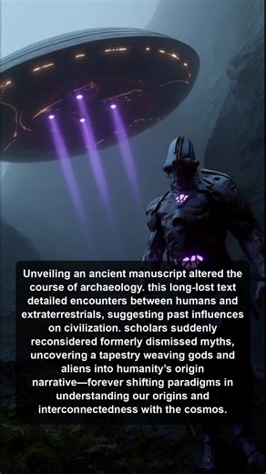 2K views · 22 reactions | A groundbreaking manuscript suggests ancient human-alien encounters, reshaping archaeology and urging scholars to reevaluate myths, intertwining our civilization's story with cosmic influences and divine narratives. | Ancient Wonders and Mysteries | Facebook