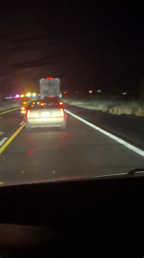 Interstate 10 westbound completely shut down multiple big trucks on their sides and upside down on the side of the road. We’ve been in a traffic jam for an over an hour. | Earl Watters