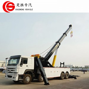 [Hot Item] HOWO 8*4 50ton Rotator Wrecker Truck 2*25ton Car Carrier Wrecker Heavy Duty Wrecker Tow Truck