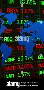 Animation of numbers changing and data processing with world map. global data processing and digital interface concept digitally generated video Stock Video Footage - Alamy