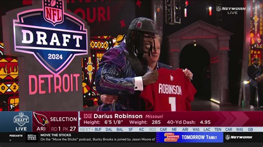 Cardinals select Darius Robinson with No. 27 pick in 2024 draft