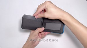 TopMade Phone Card Holder, Leather Phone Wallet Stick on with Stand, Open ID Window, Strongest 3M Adhesive Credit Card Holder for Back of Phone Case, iPhone, Samsung, and Android, Fit 6 Cards, Black