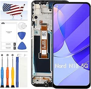 Screen Replacement for OnePlus Nord N10 5G 6.49" LCD Display Parts Assembly with Frame Nord N10 5G BE2029 BE2025 BE2026 BE2028 Matrix Touch Digitizer Full Glass Panel Repair Kits with Tools