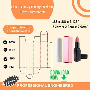 Lipstick Box SVG Template: DIY Packaging for Cricut, Silhouette (digital Download) - Etsy