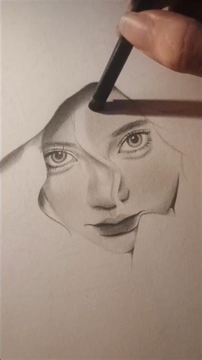 Simple how to Draw Portrait ✍️🎨 #art #sketch #drawing #shorts
